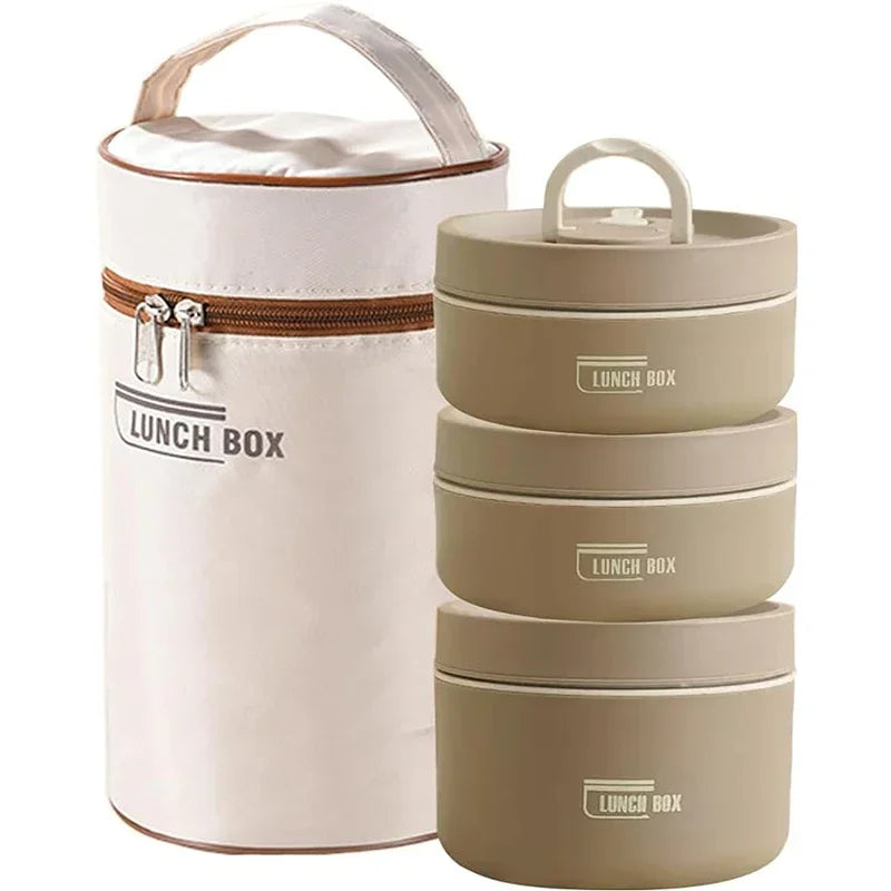 Portable Insulated Stackable Thermal Lunch Box Set