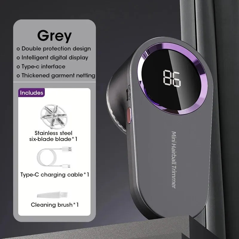 USB Rechargeable Fabric Shaver with LED Display – Safe & Powerful