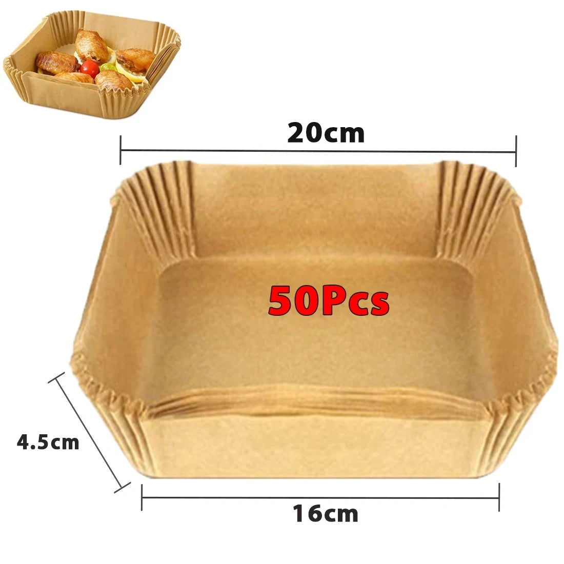 Non-Stick Air Fryer Paper Liners – 50/100 Pack