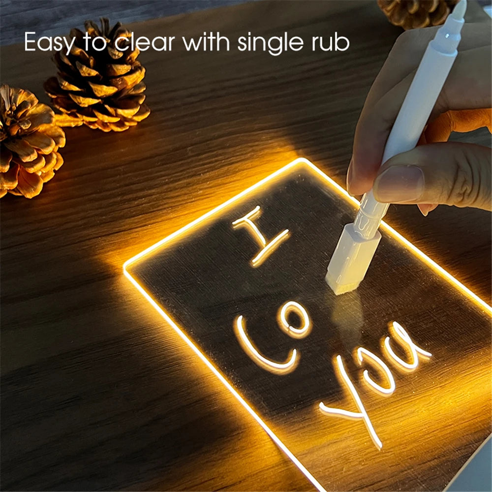 LED Message Board Acrylic Night Light USB