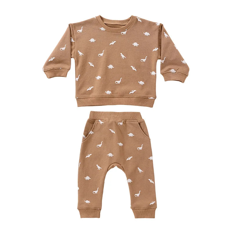Baby’ Autumn Cotton Knit Set – Cozy Pullover & Pants