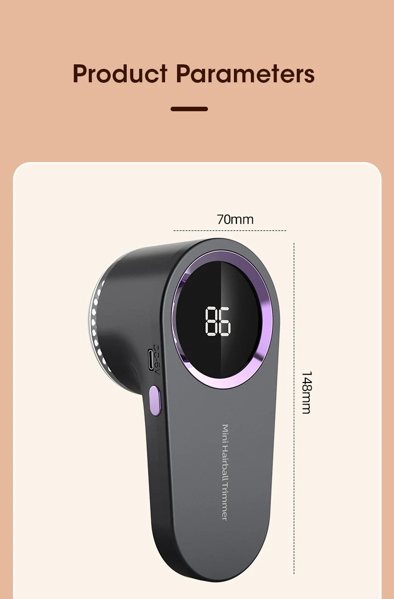 USB Rechargeable Fabric Shaver with LED Display – Safe & Powerful