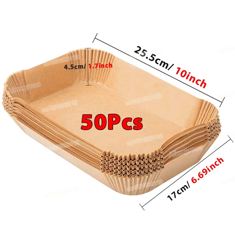 Non-Stick Air Fryer Paper Liners – 50/100 Pack