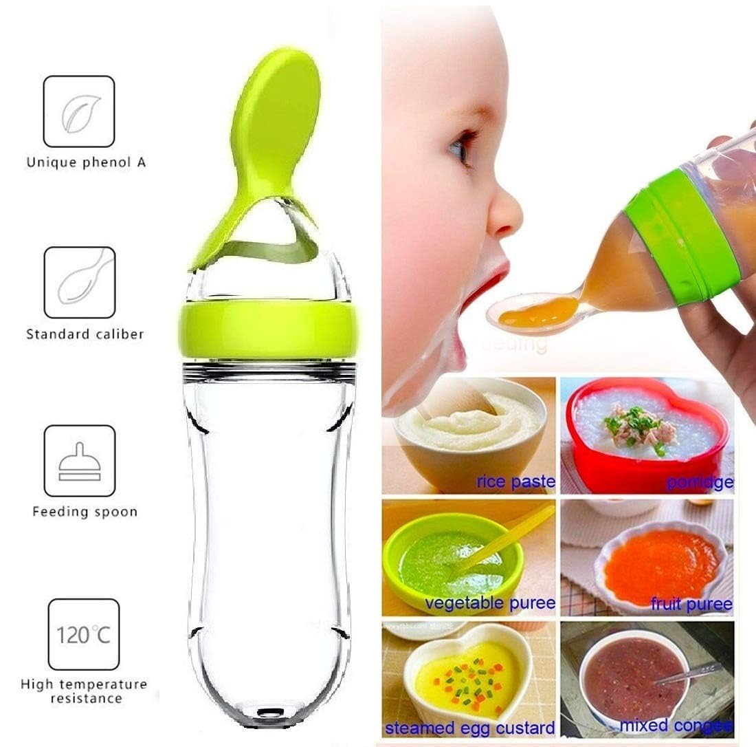 Silicone Baby Feeding Spoon Pacifier Training Bottle