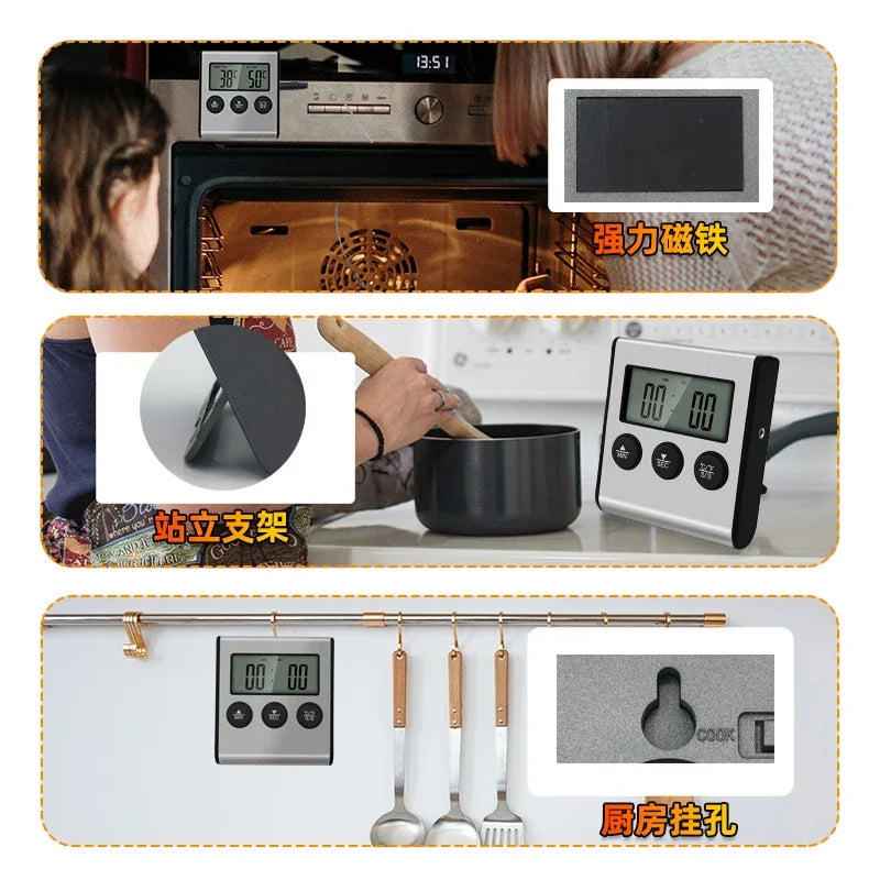 Smart Wireless BBQ Oven Thermometer Probe Timer