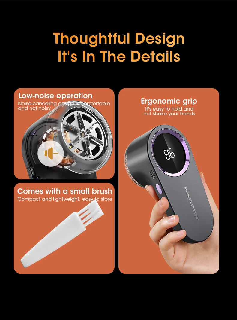 USB Rechargeable Fabric Shaver with LED Display – Safe & Powerful