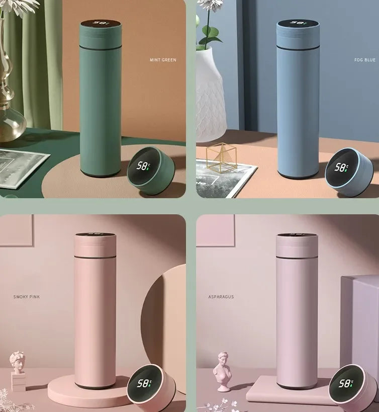 Sleek 500ML Smart Temperature Display Insulated Thermos Bottle