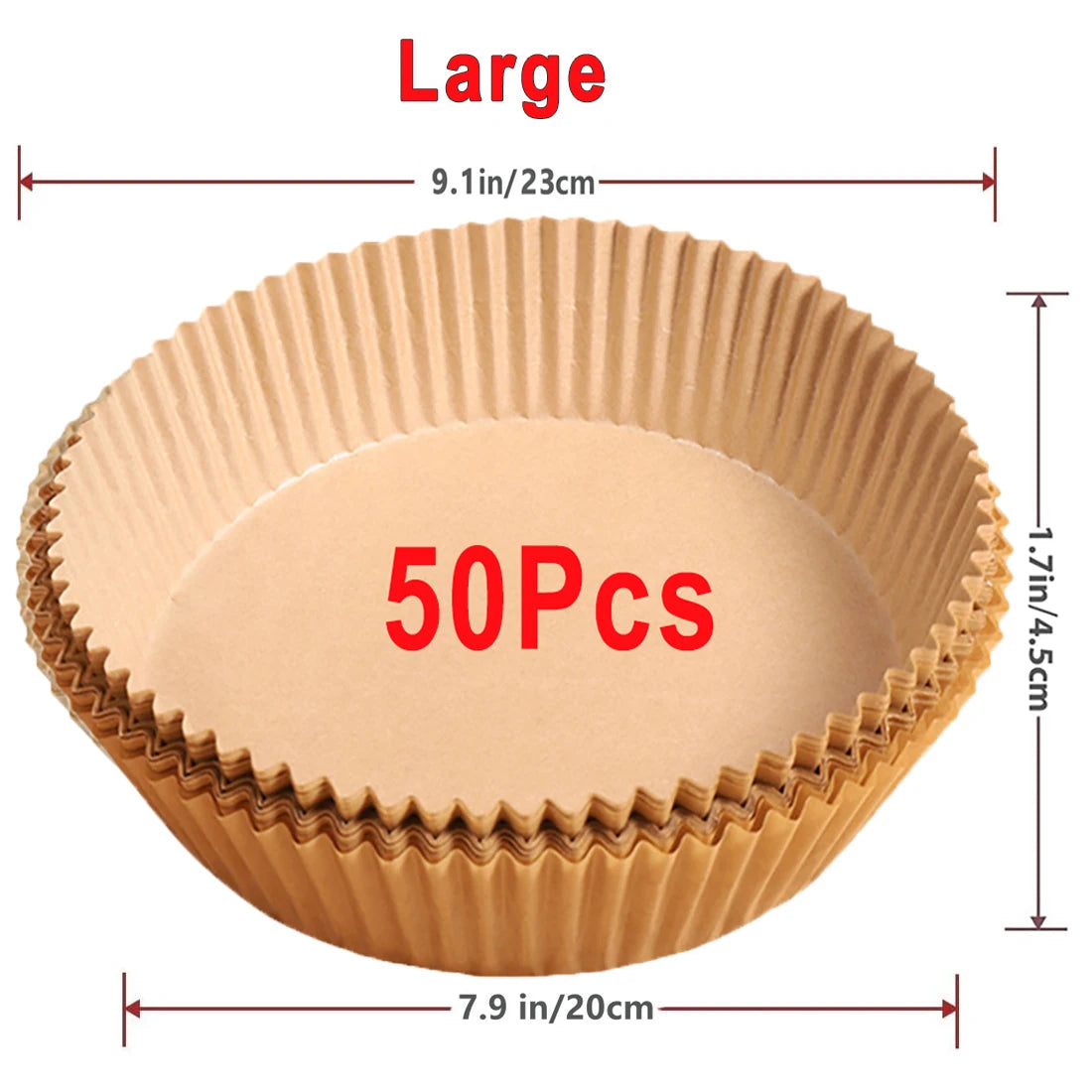 Non-Stick Air Fryer Paper Liners – 50/100 Pack