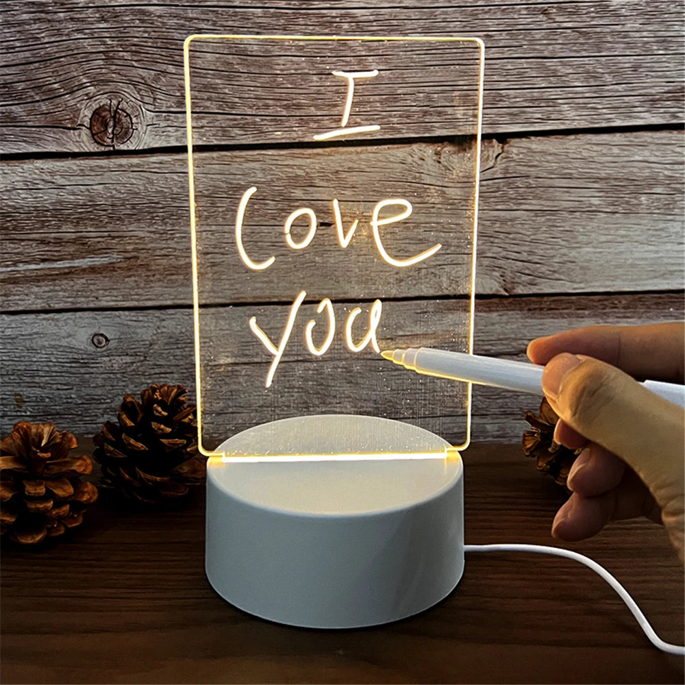 LED Message Board Acrylic Night Light USB