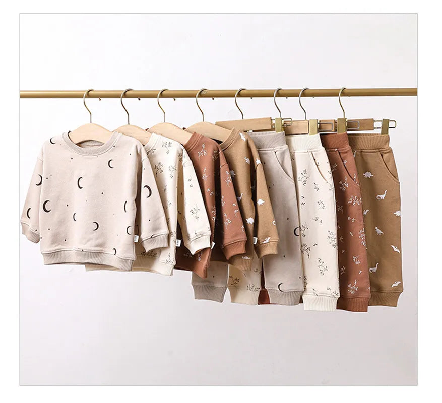 Baby’ Autumn Cotton Knit Set – Cozy Pullover & Pants