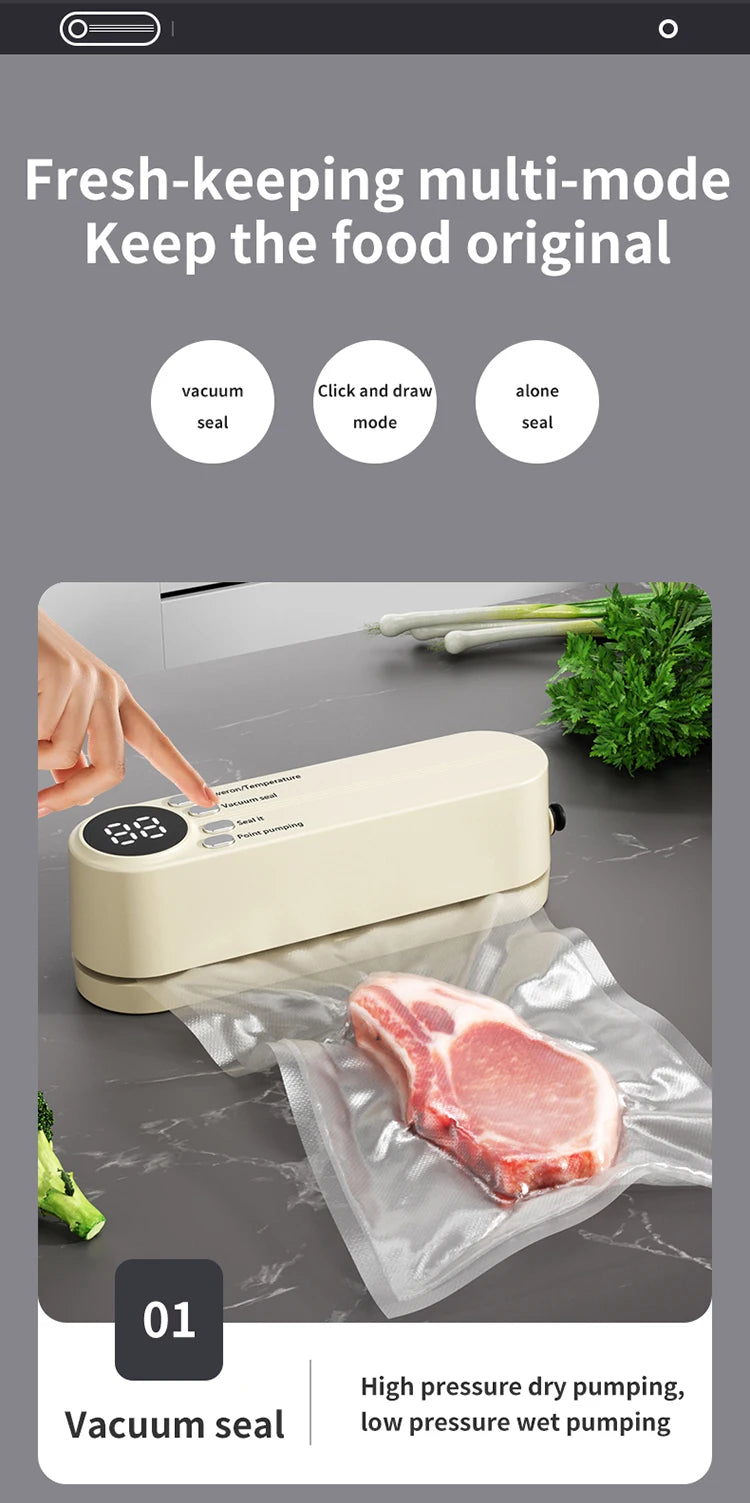Portable USB Rechargeable Mini Vacuum Sealer with Bags