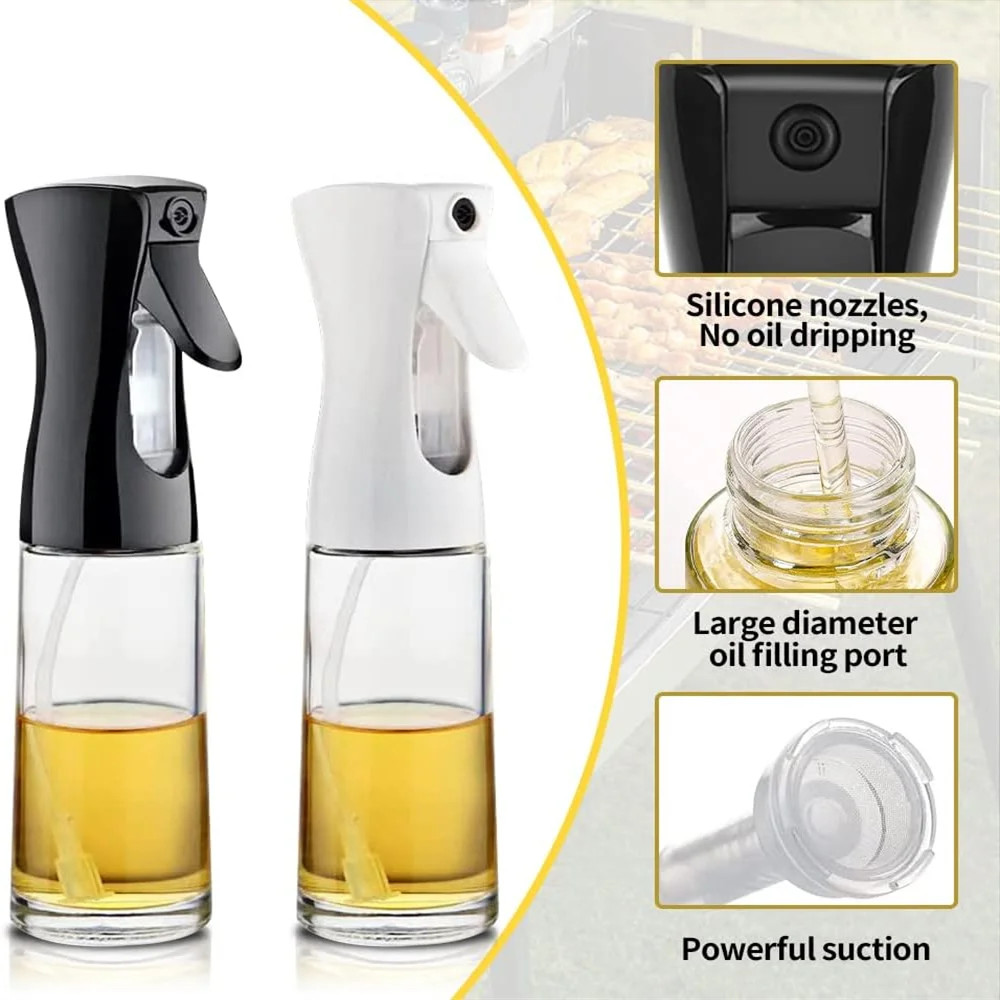 Elegant Oil Spray Dispenser – Refillable Kitchen Mist Bottle