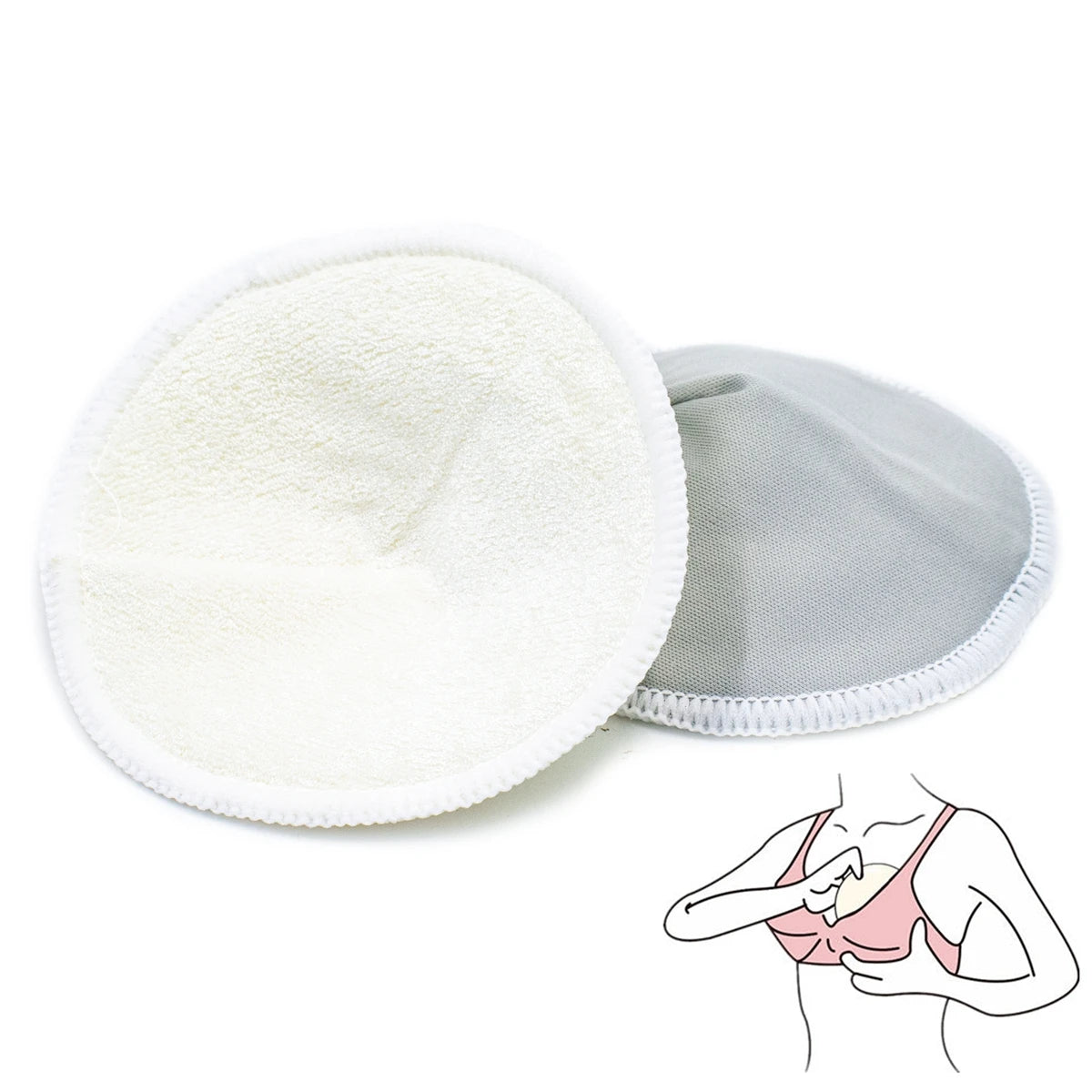 Organic Reusable Bamboo Nursing Pads, Washable Breastfeeding Essentials