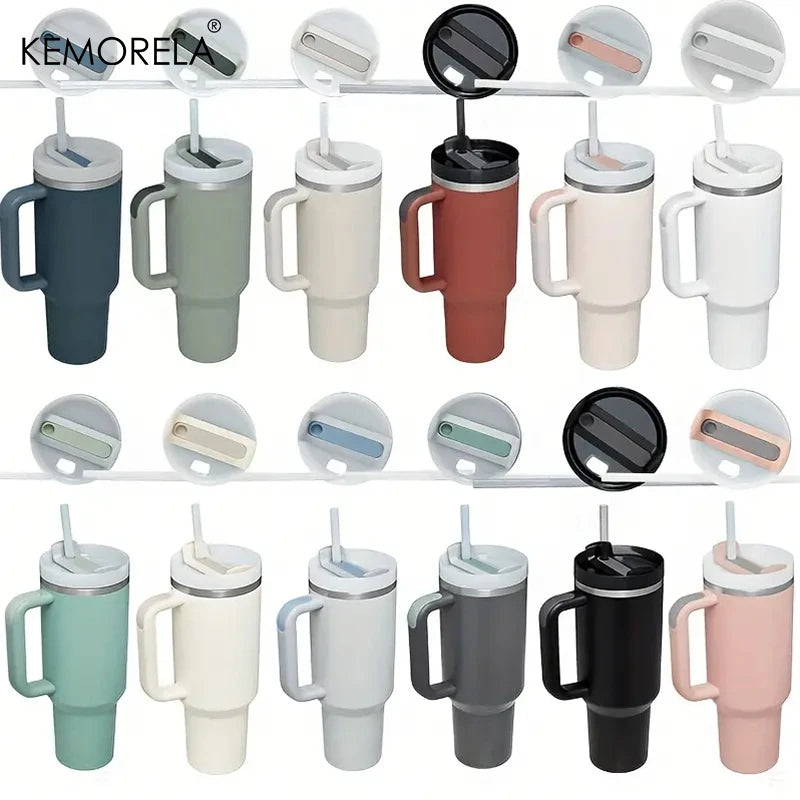 Fantastic 30/40oz Stainless Steel Tumbler with Handle, Lid & Straw