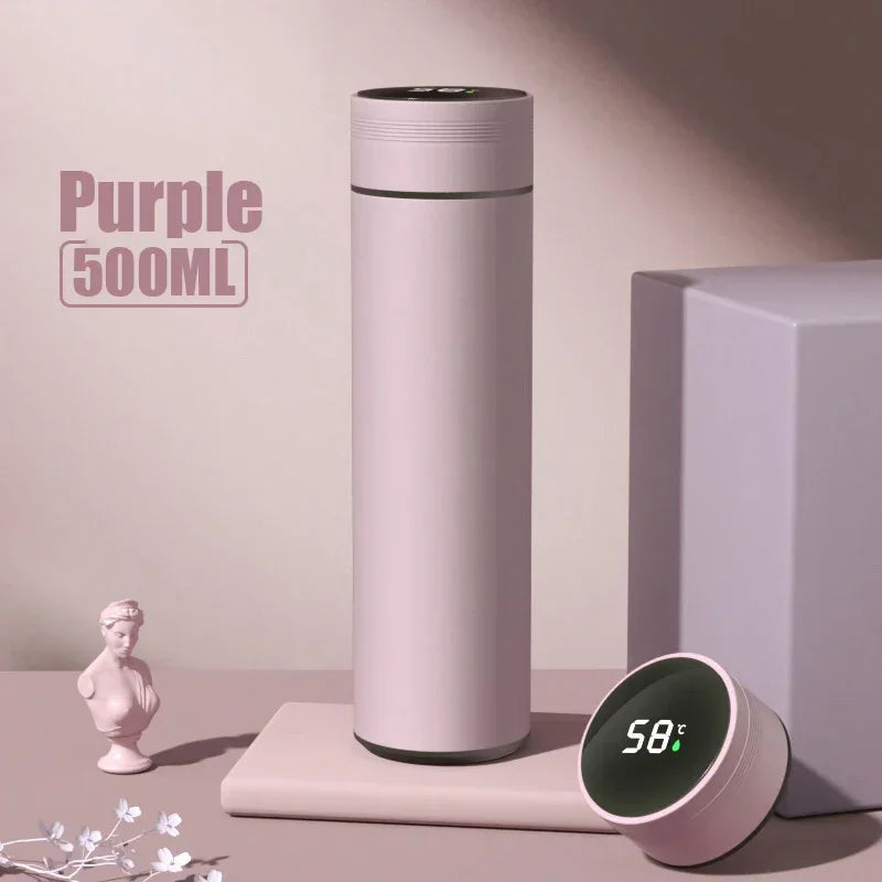 Sleek 500ML Smart Temperature Display Insulated Thermos Bottle