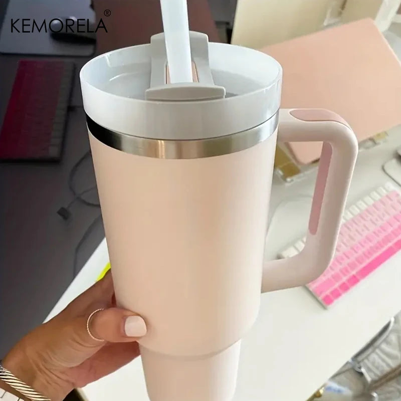 Fantastic 30/40oz Stainless Steel Tumbler with Handle, Lid & Straw