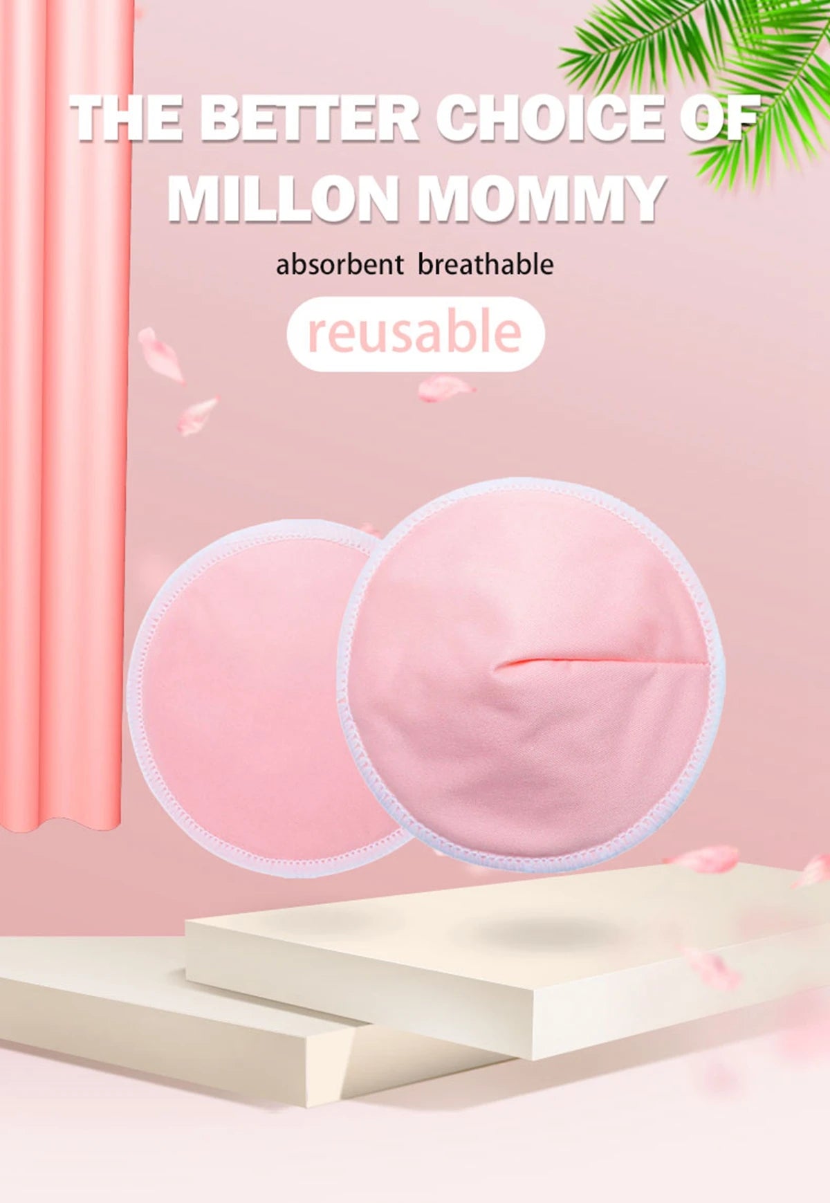 Organic Reusable Bamboo Nursing Pads, Washable Breastfeeding Essentials