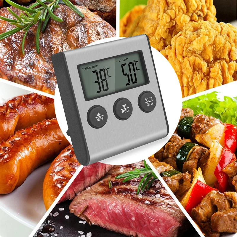 Smart Wireless BBQ Oven Thermometer Probe Timer