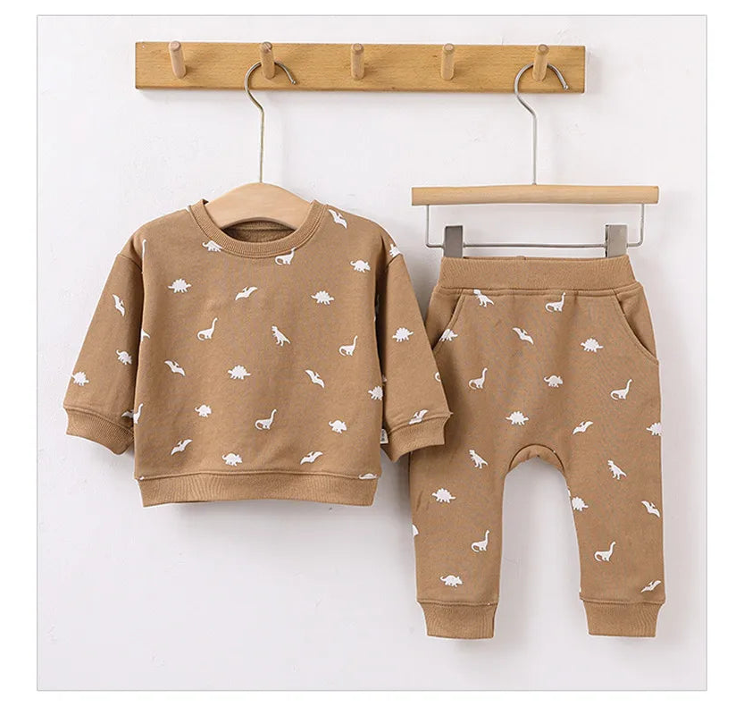 Baby’ Autumn Cotton Knit Set – Cozy Pullover & Pants