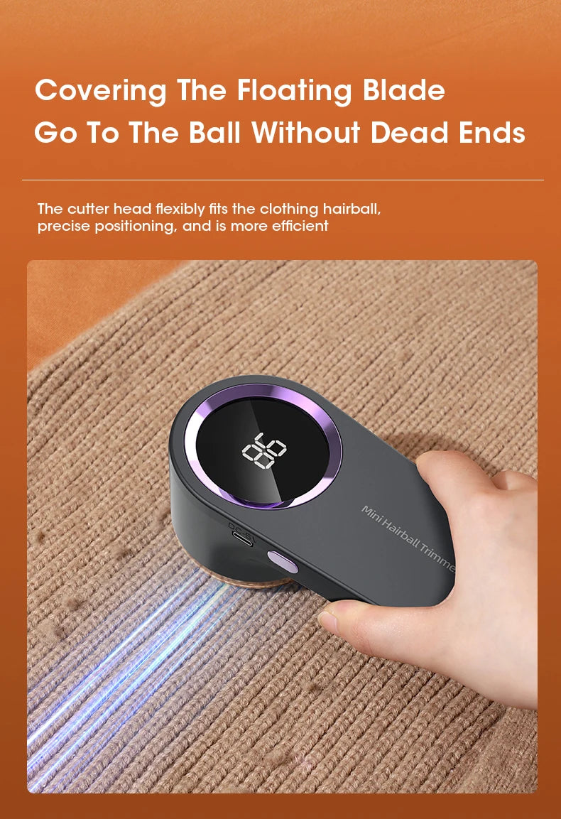 USB Rechargeable Fabric Shaver with LED Display – Safe & Powerful