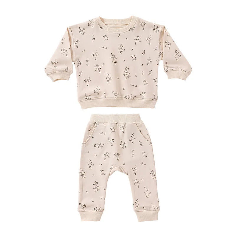 Baby’ Autumn Cotton Knit Set – Cozy Pullover & Pants
