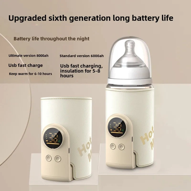 SmartWarm Rechargeable USB Baby Bottle Warmer – Adjustable Temperature Display