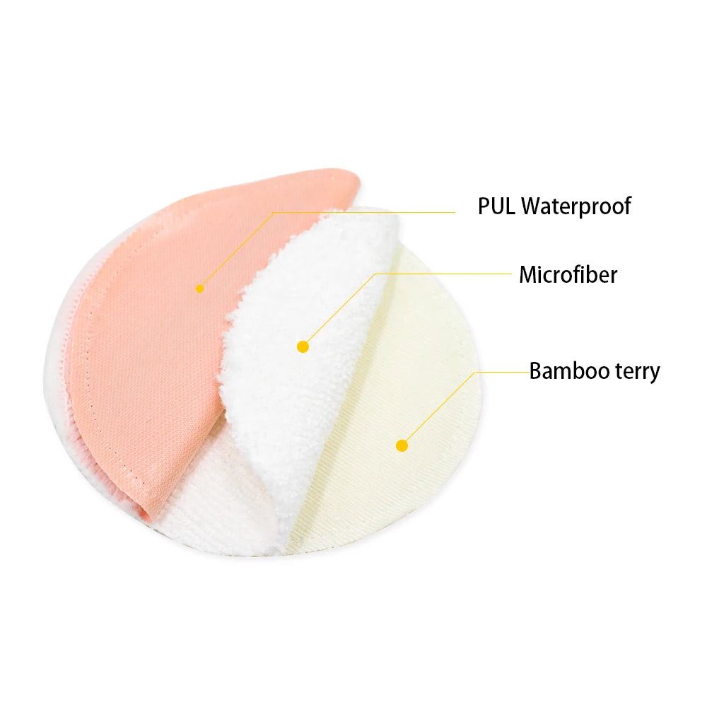 Organic Reusable Bamboo Nursing Pads, Washable Breastfeeding Essentials