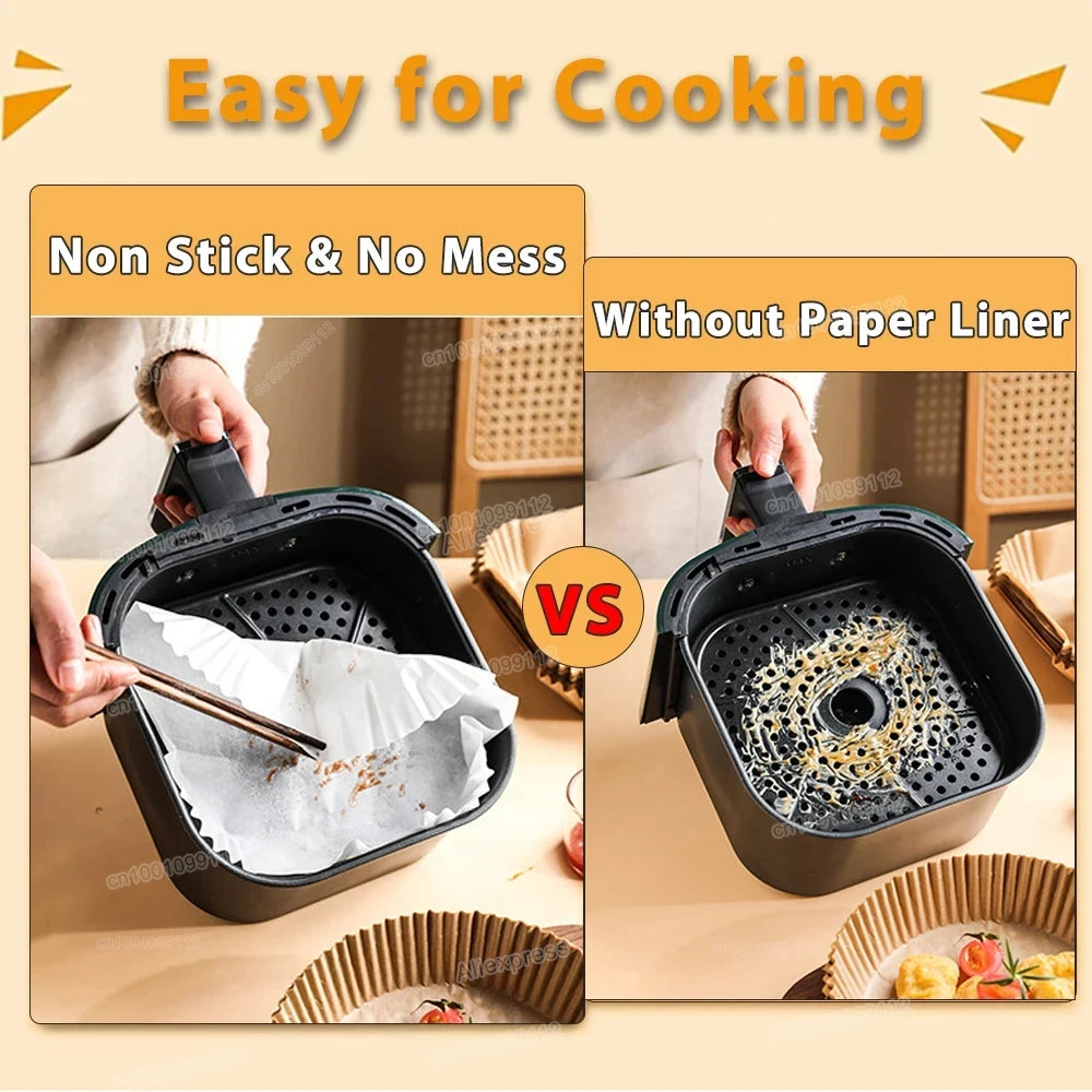 Non-Stick Air Fryer Paper Liners – 50/100 Pack