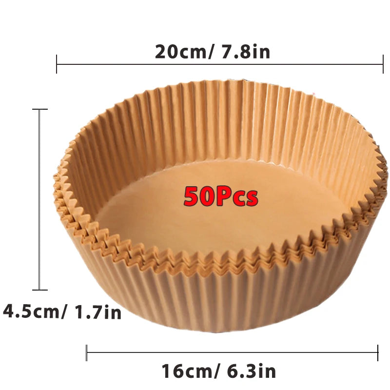 Non-Stick Air Fryer Paper Liners – 50/100 Pack