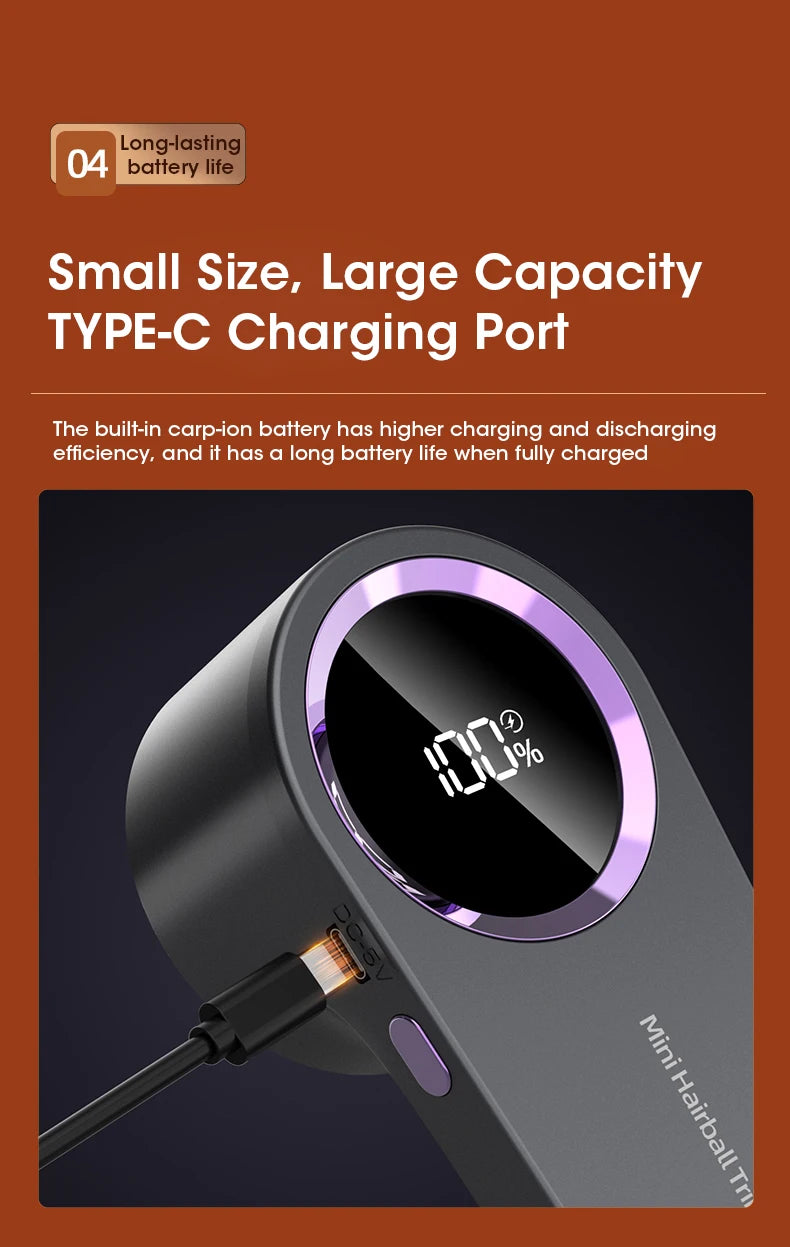 USB Rechargeable Fabric Shaver with LED Display – Safe & Powerful