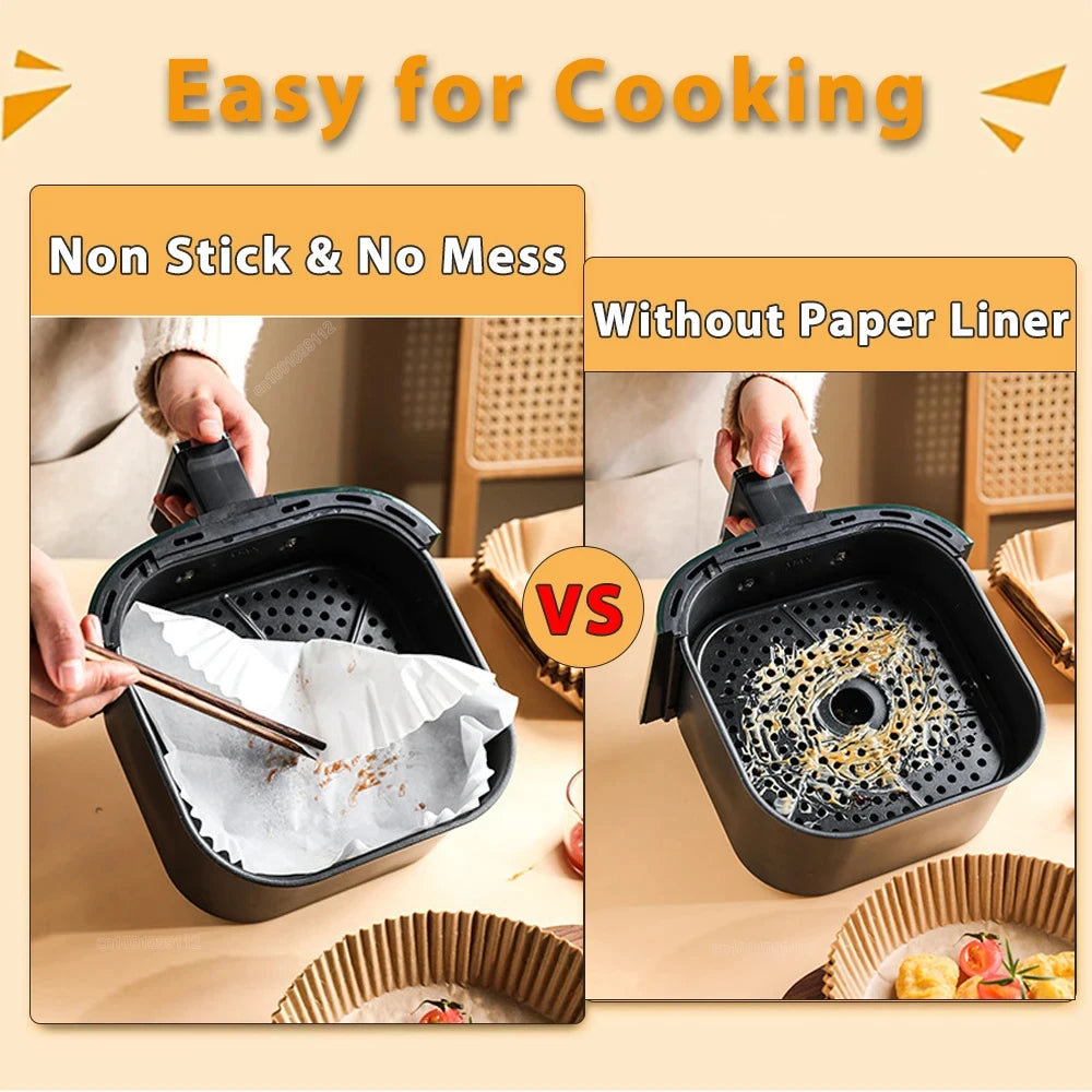Non-Stick Air Fryer Paper Liners – 50/100 Pack