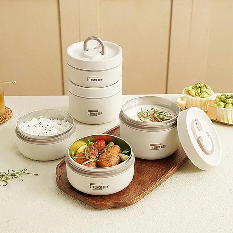 Portable Insulated Stackable Thermal Lunch Box Set