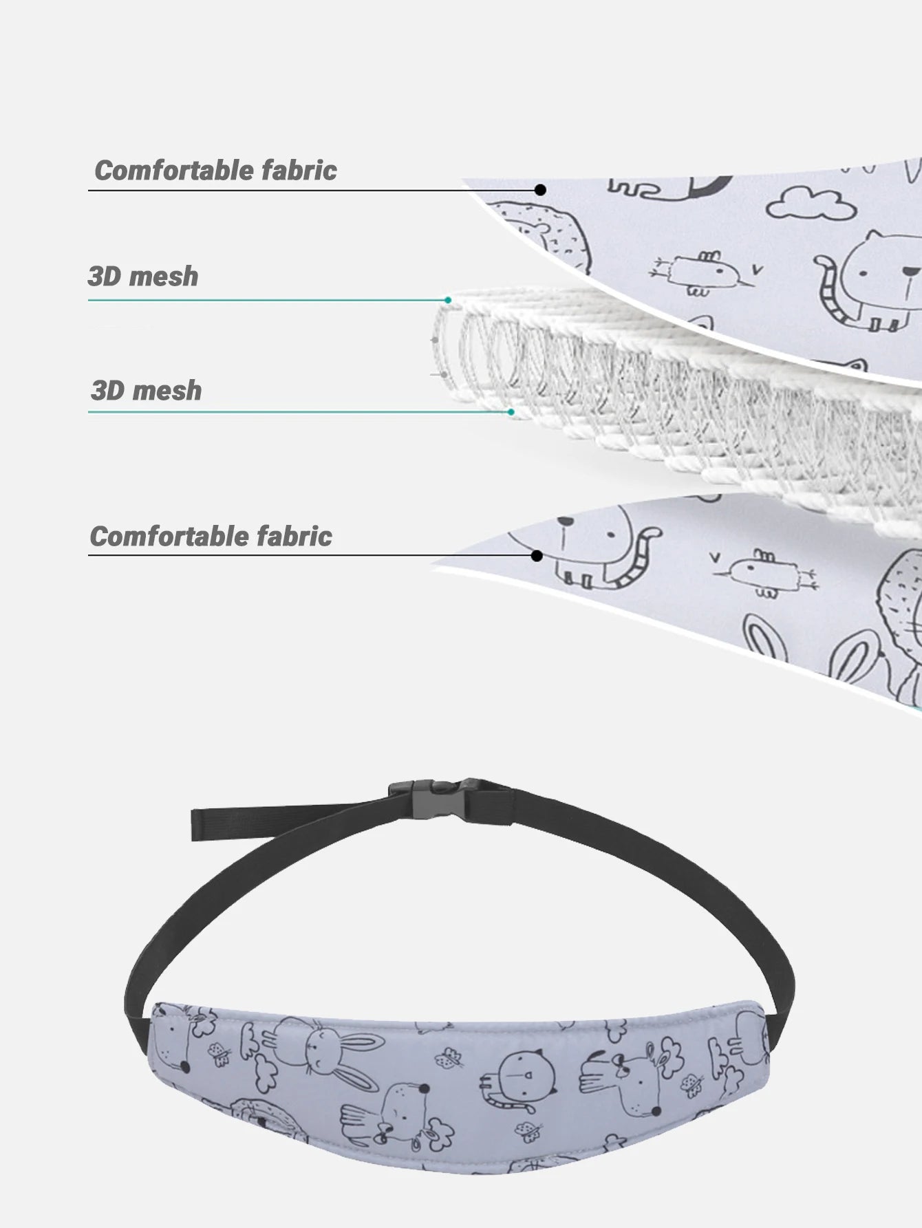 Adjustable Baby Car Seat Head Support Pillow