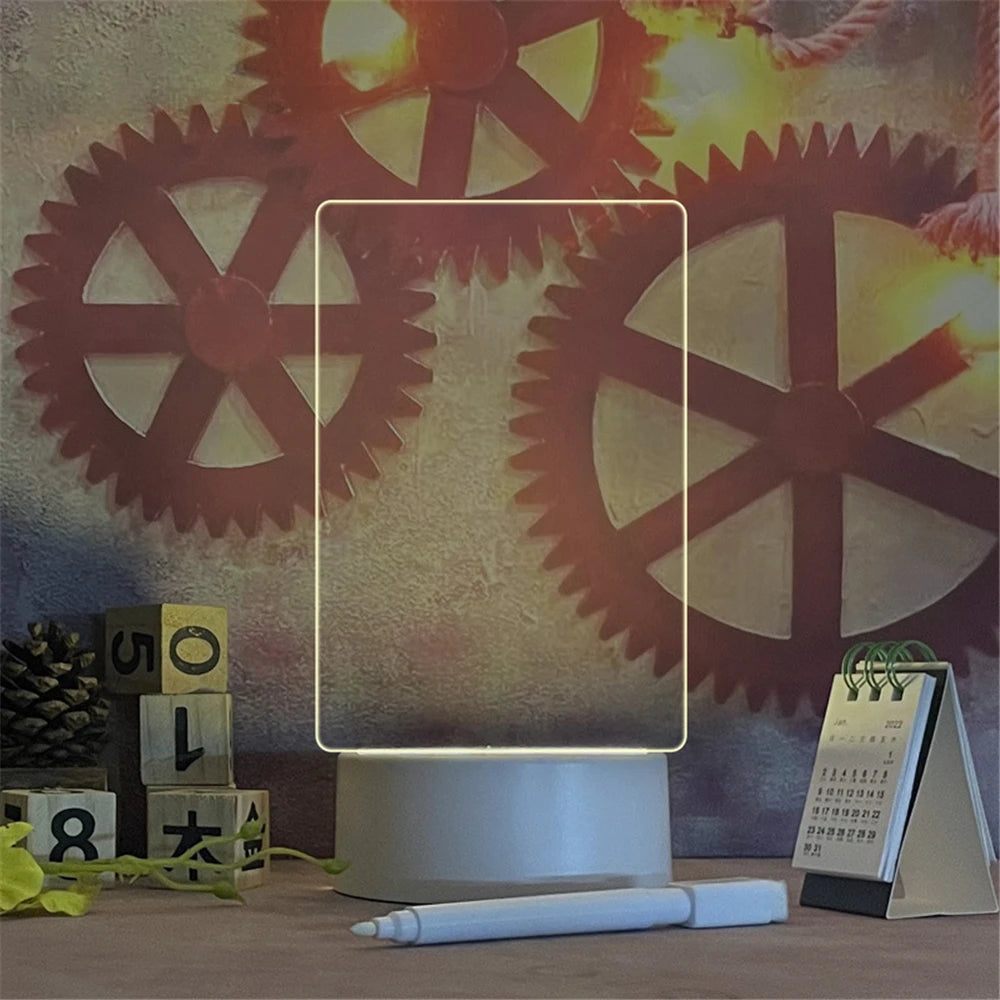 LED Message Board Acrylic Night Light USB