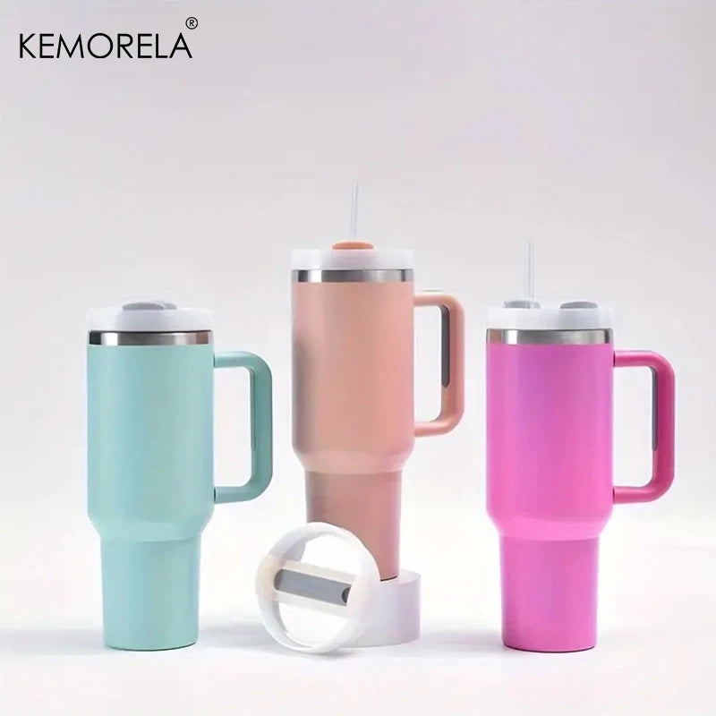 Fantastic 30/40oz Stainless Steel Tumbler with Handle, Lid & Straw