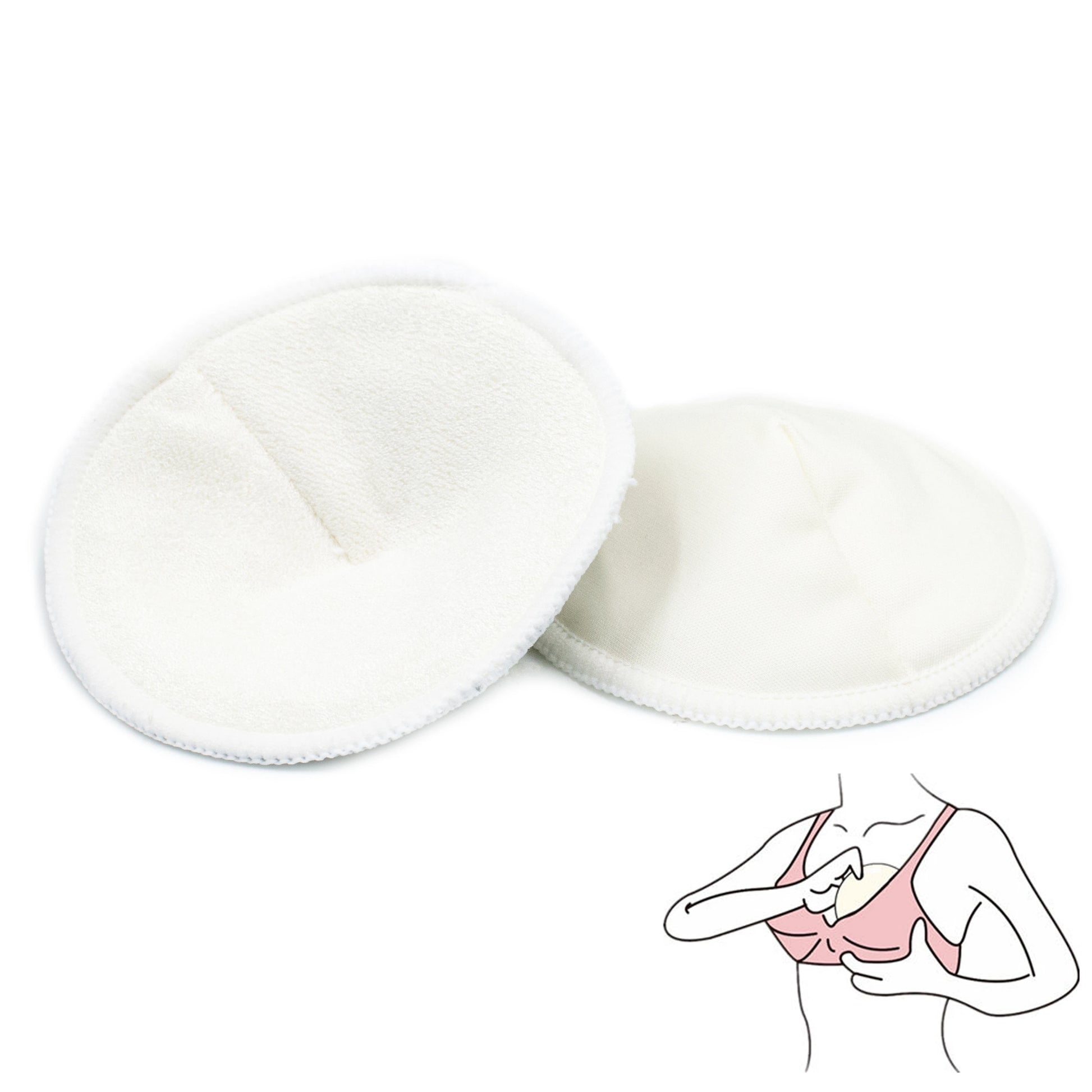 Organic Reusable Bamboo Nursing Pads, Washable Breastfeeding Essentials