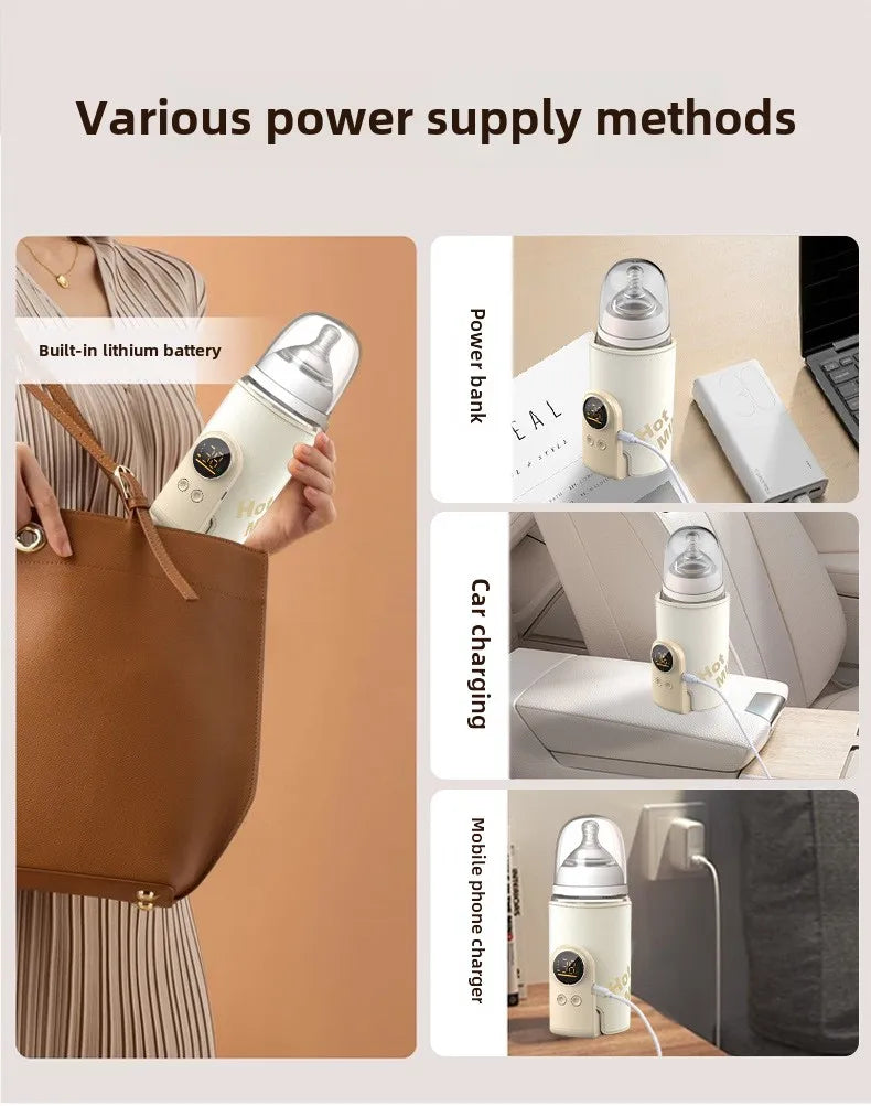 SmartWarm Rechargeable USB Baby Bottle Warmer – Adjustable Temperature Display